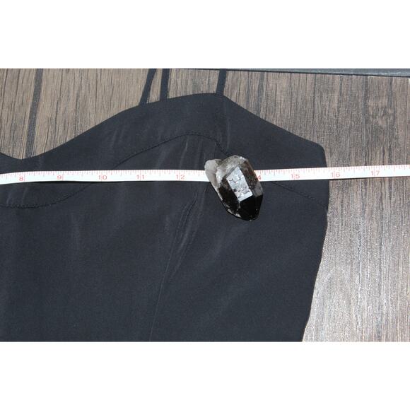 Abercrombie & Fitch satin maxi dress black slit sweetheart cami Medium Tall - Picture 7 of 10